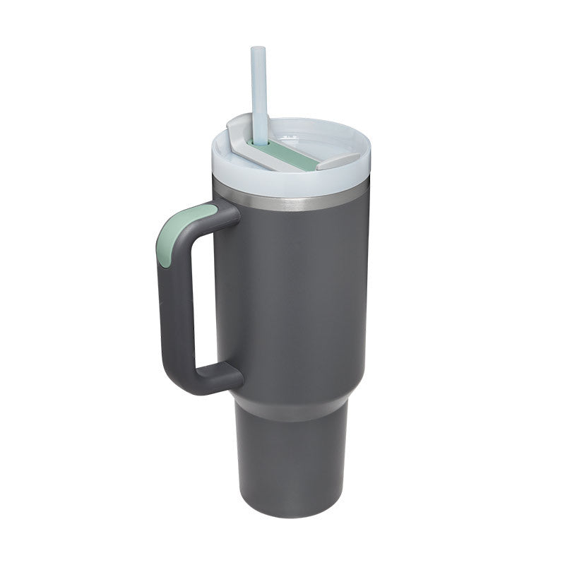 40oz Tumbler with Handle & Straw