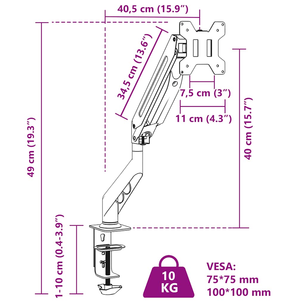FloatArm Pro — Gas Spring Monitor Arm