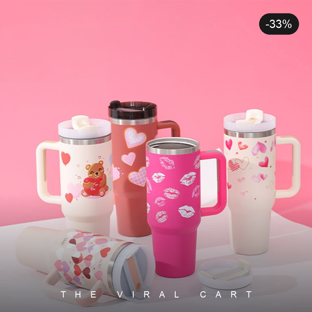 40oz Tumbler with Handle & Straw