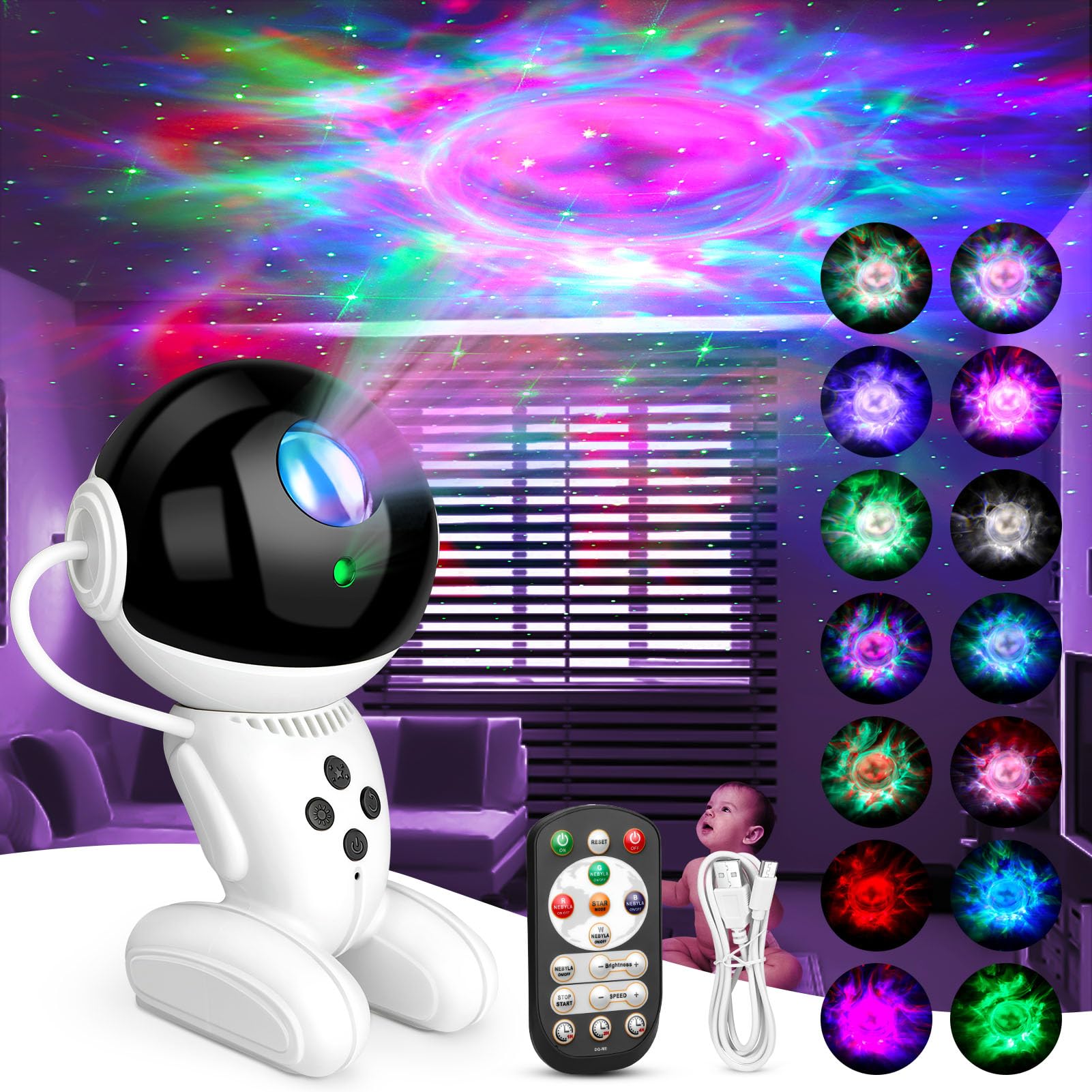 Astronaut Galaxy Projector Night Light